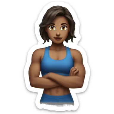 Brunette gym girl with biceps sticker