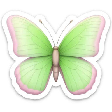 Light Green butterfly with light pink butterfly sticker