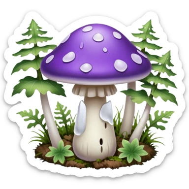 cogumelo fantasma fantasma roxo e branco sticker