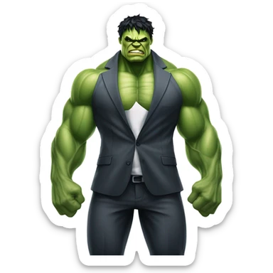 Hulk ripping business suit sticker