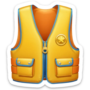 a gold medal with a gold lifevest engraved on it sticker