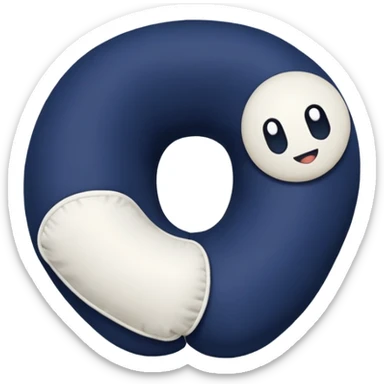 Travel neck pillow in a single dark navy blue color sticker