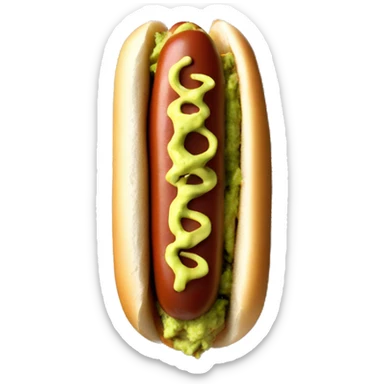 Sonoran mexican hot dog with guacamole sauce over with French fries sticker