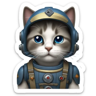 ragdoll cat spacemarine sticker