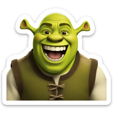 Shrek laughing sticker