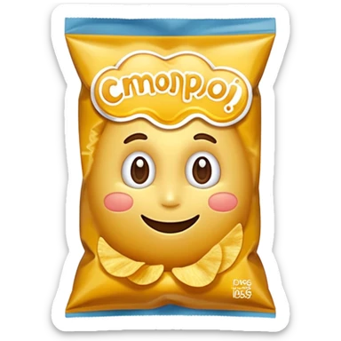  potato chip snacks bag no face sticker