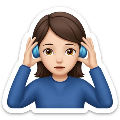 Girl covering ears sticker