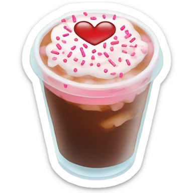 Valentine's themed iced americano sticker