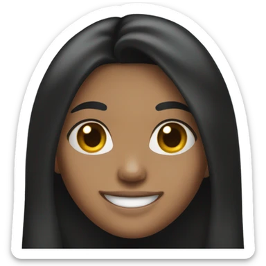 smiling girl with black hair sticker