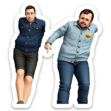 boys in denim jackets sticker