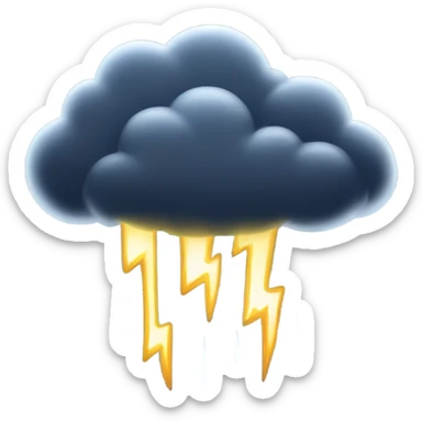 Cloud with rain and lightning  sticker