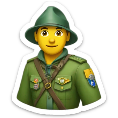 scout d'europe avec un fouard jaune et vert sticker