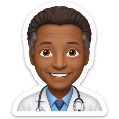 aftican american doctor emoji a bit older sticker
