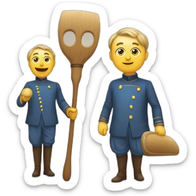 Une tètes avec 2 moignons lui servant de pied et deux autres lui servant de bras sticker