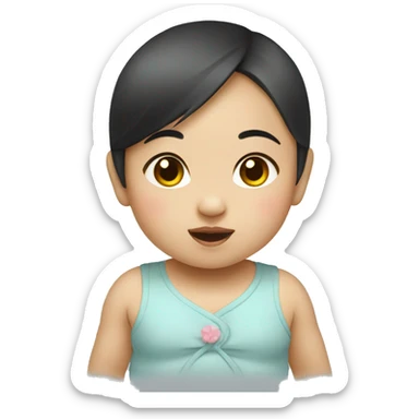An  Asian  baby  girl. sticker