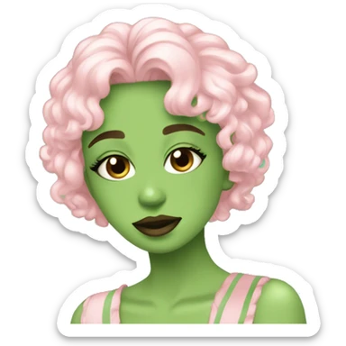 Green girly aesthetic ￼ sticker