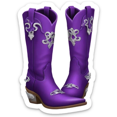 a pair of purple and silver cowgirl boots sticker