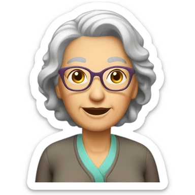 senior woman cane sticker