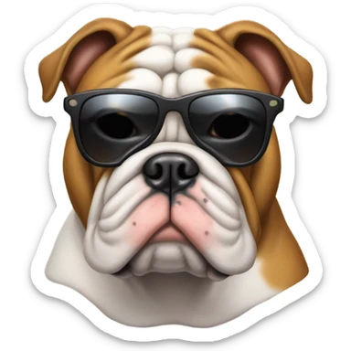 A bulldog wearing sunglasses sticker