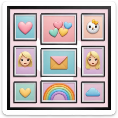girly framed gallery of photos sticker