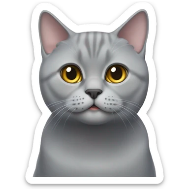 Grey British shorthair cat sticker