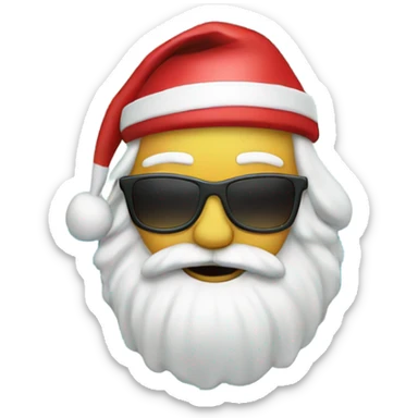Santa on a beach  sticker