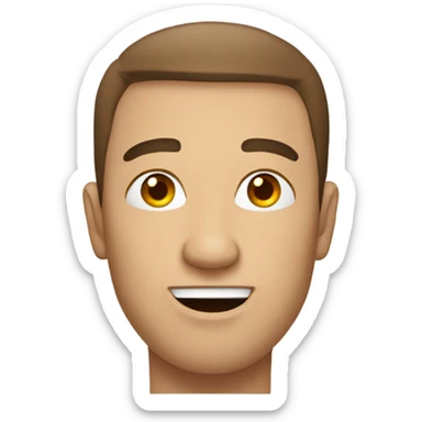 Flat face man  sticker