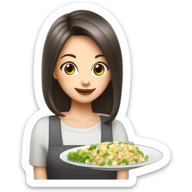 Lyubov Sable with a plate of olivier salad sticker