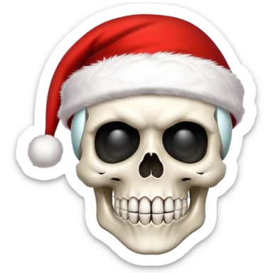 Skull ,MERRY CHRISTMAS Sign
 sticker