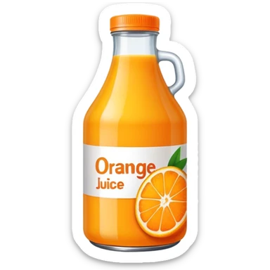 Orange juice bottle sticker