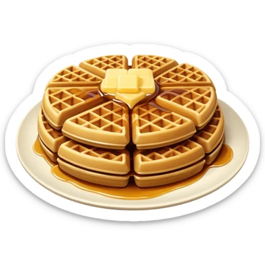 Realistic Waffles in a plate sticker