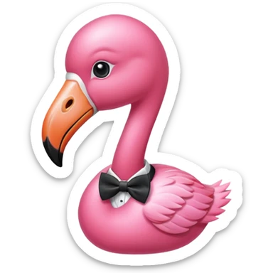 Baby pink Flamingo wearing a bow tie  sticker