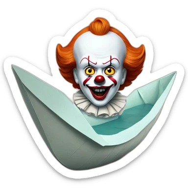 pennywise with paper boat sticker