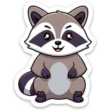 Raccoon saying “rizz em with the tism” sticker