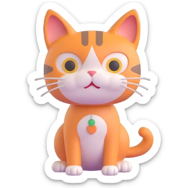 confused cat sticker