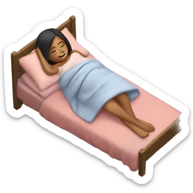 girl lying cosy in bed sticker
