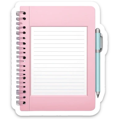 cute pastel pink to-do notebook sticker