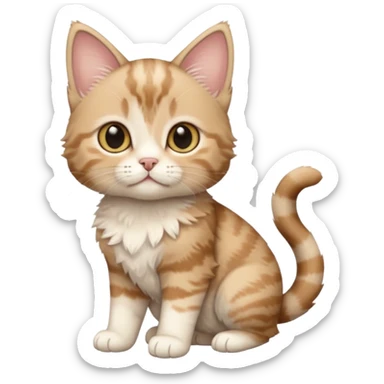 full body of baby American Bobtail cat  sticker