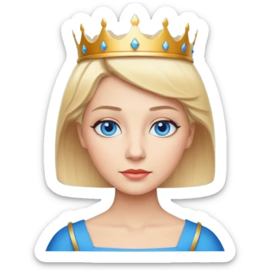 Queen with short blonde hair and blue eyes sticker