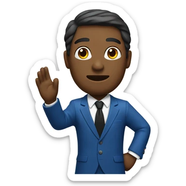 Man with blue suit and black tie preaching  sticker