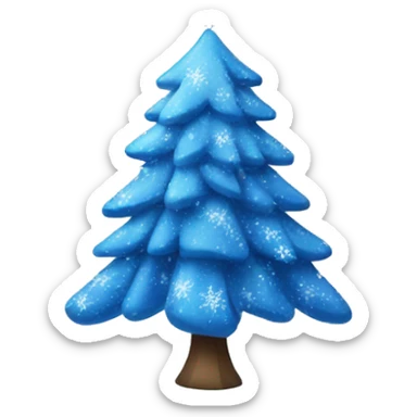 Blue Christmas tree with snowflakes sticker
