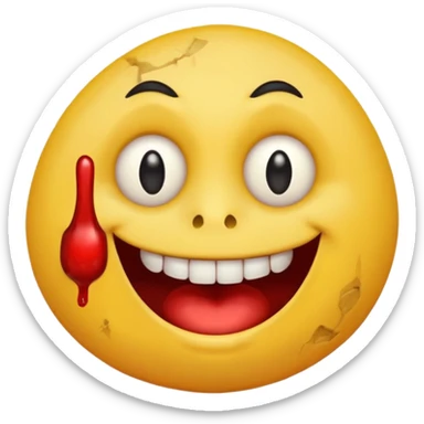 a cursed yellow emoji circle with rock on hands and he looks super drunk sticker