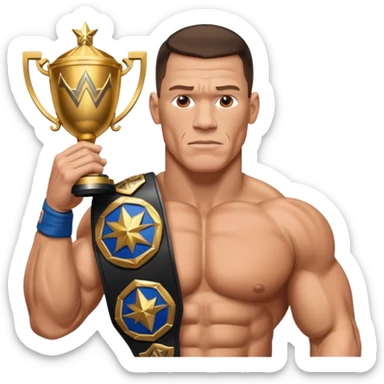 John Cena with wwe championship  sticker