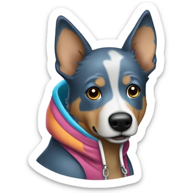 Blue Heeler in Hoodie sticker