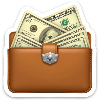 Aviator money emoji, wallet full of cash, casino vibe, premium 3D emoji style, clean, no background
 sticker
