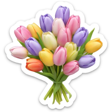 Pastell tulips Bouquet  sticker