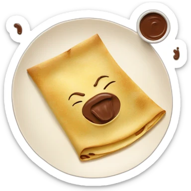 crêpe in paper with nutella sticker