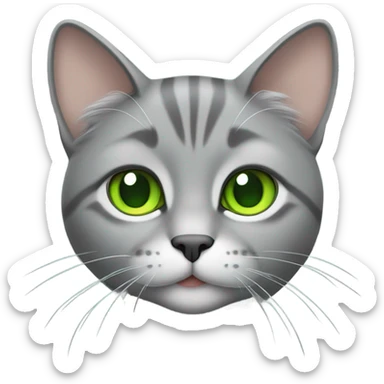 Gray cat sticker