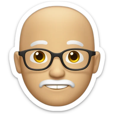 bald white man with glasses with a brown goatee winking sticker