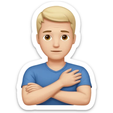 can you make a guy with his arms crossed holding his neck sticker